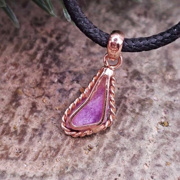 Nature Purple Sugilite Raw Stone S925 Pendant Necklace - Picture 8 of 10